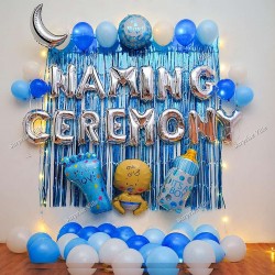 Blue Baby Boy Naming Ceremony Decor