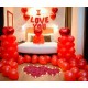 Heart Shaped Balloons  Decoration With Petals 