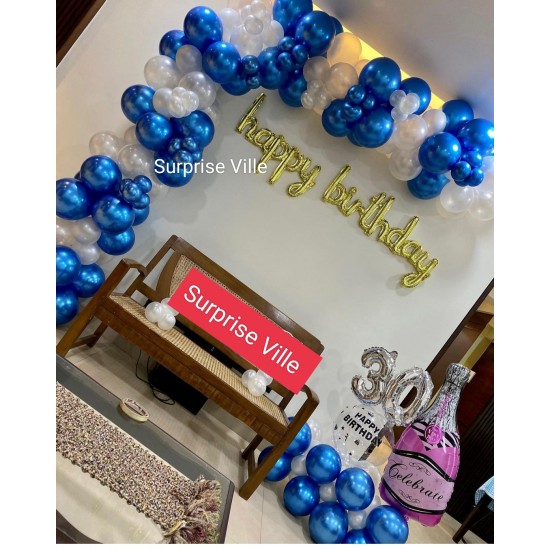 Blue and Silver Birthday Decoration