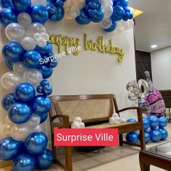 Blue and Silver Birthday Decoration