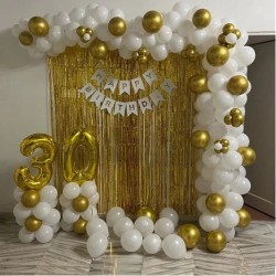 White and Golden Balloons Decoration