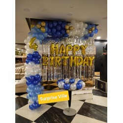 Blue Silver Birthday Decoration