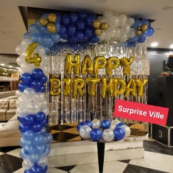 Blue Silver Birthday Decoration