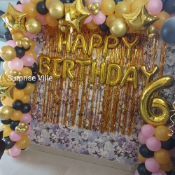 Golden and Pink Birthday Decoration