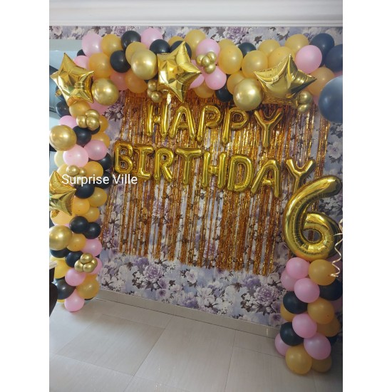 Golden and Pink Birthday Decoration Golden and Pink Birthday Decoration