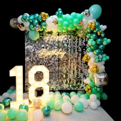 Sequin Panel With Green Balloons
