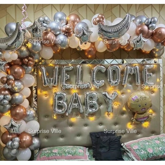 Baby Welcome Chrome Backdrop Baby Welcome Chrome Backdrop