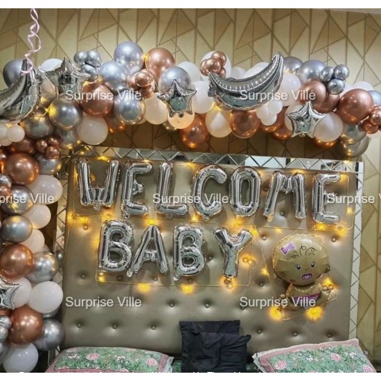 Baby Welcome Chrome Backdrop Baby Welcome Chrome Backdrop
