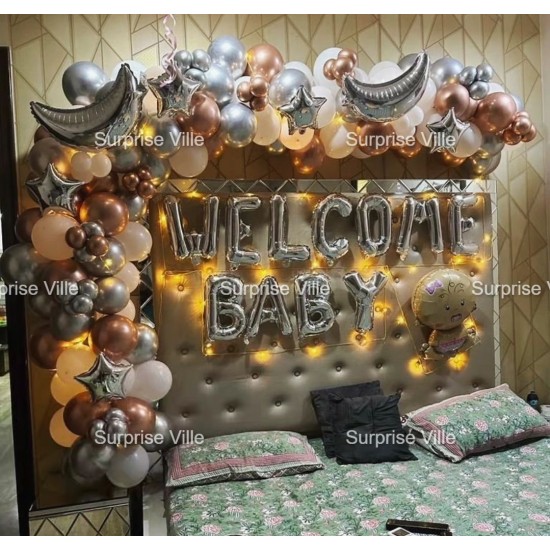 Baby Welcome Chrome Backdrop Baby Welcome Chrome Backdrop