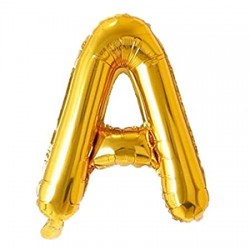 English Alphabet, Letters A-Z and Numbers 0-9 in 16 inch Golden foil Balloons 