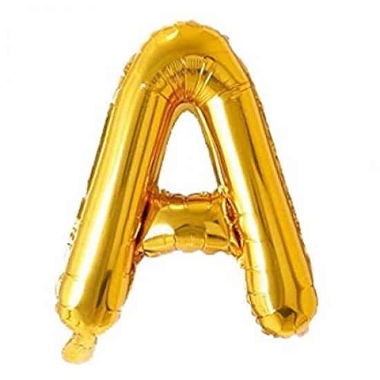 English Alphabet, Letters A-Z and Numbers 0-9 in 16 inch Golden foil Balloons 