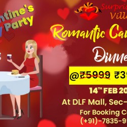 Romantic Candle Light Dinner At DLF Mall On Valentine Day 14th Feb 2022 