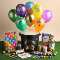 Colorful Holi Balloon Bucket