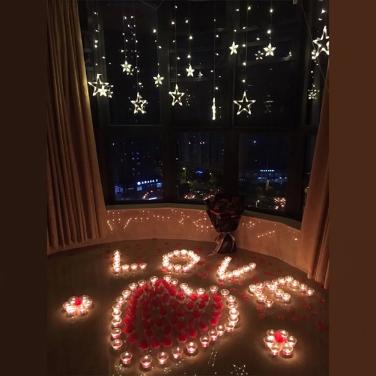 Romantic Rose petals and Candles Decorations